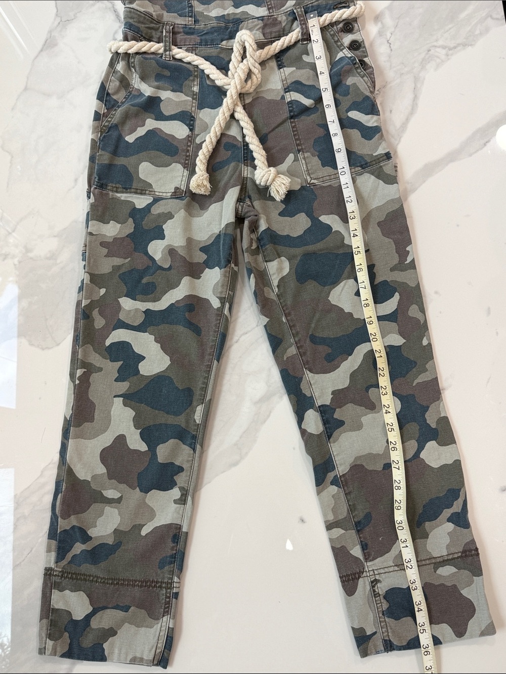 Anthropologie Camo Rope-Belt Overalls - Picture 7 of 14